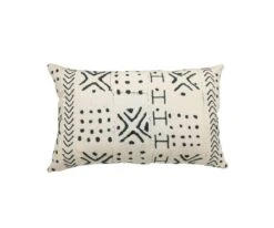 Modern Mudcloth Lumbar Pillow Cover -Home Decor Fashion Store B36 RBH 011 12GY 01