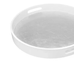 Round Silver Leaf Tray -Home Decor Fashion Store C57 60 18 WH1