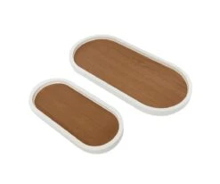 Oval Lacquer Trim Tray -Home Decor Fashion Store C57 OvalLacquerTrimTray C57 OL1920 21WH2