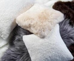 Sheepskin Throw - Grey -Home Decor Fashion Store FUR DANIA 597475ce f600 4b12 a183 7cc1af447d8e