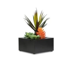 Variety Faux Succulents In Square Planter Box