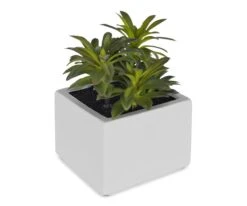 Small Potted Green Faux Succulent