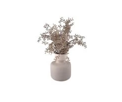 Faux Catkin Stems With Vase