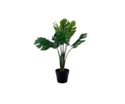 Small Potted Faux Monstera Floor Plant